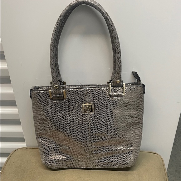 Anne Klein Elegant Gray Handbag tote - Picture 1 of 6
